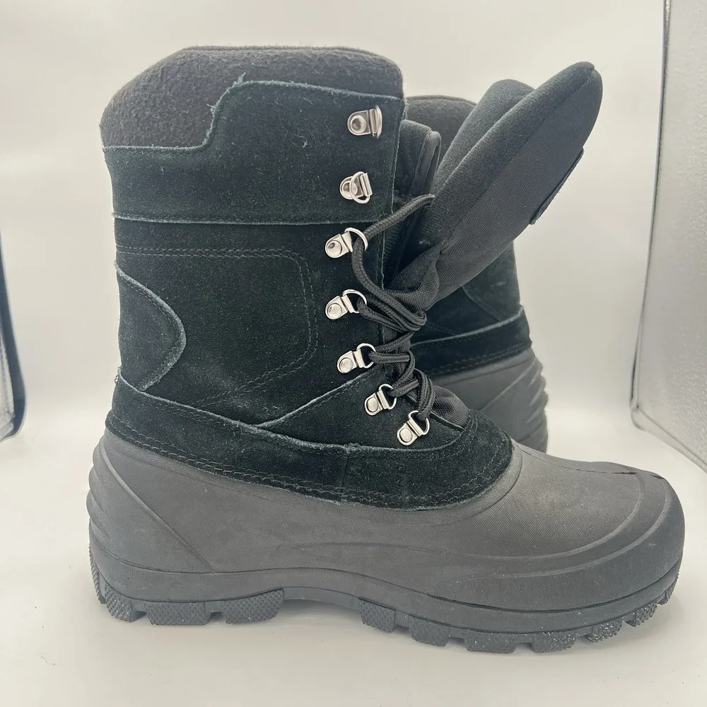 Field And Stream Black Leather Rubber Lined Hunting Boots‎ Size 10 Waterproof